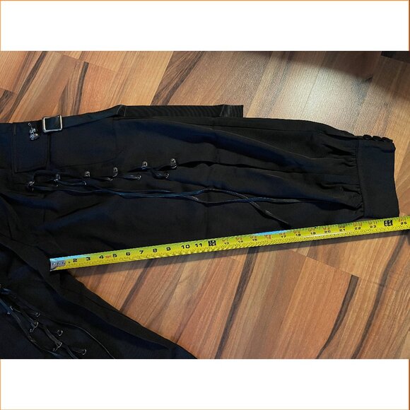 NWT Devil Fashion Open Leg Gothic Punk Lace Up Cargo Pants XS - Picture 10 of 12